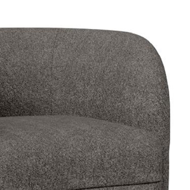 Fauteuil d'appoint Srey, 37 po, boucle moelleuse, forme de reins courbée, Boucle gris