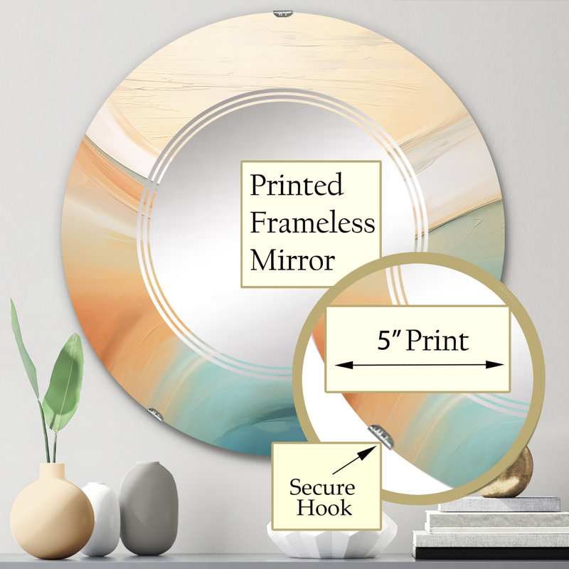 Craignagat - Miroir mural moderne rond, 24 po x 24 po