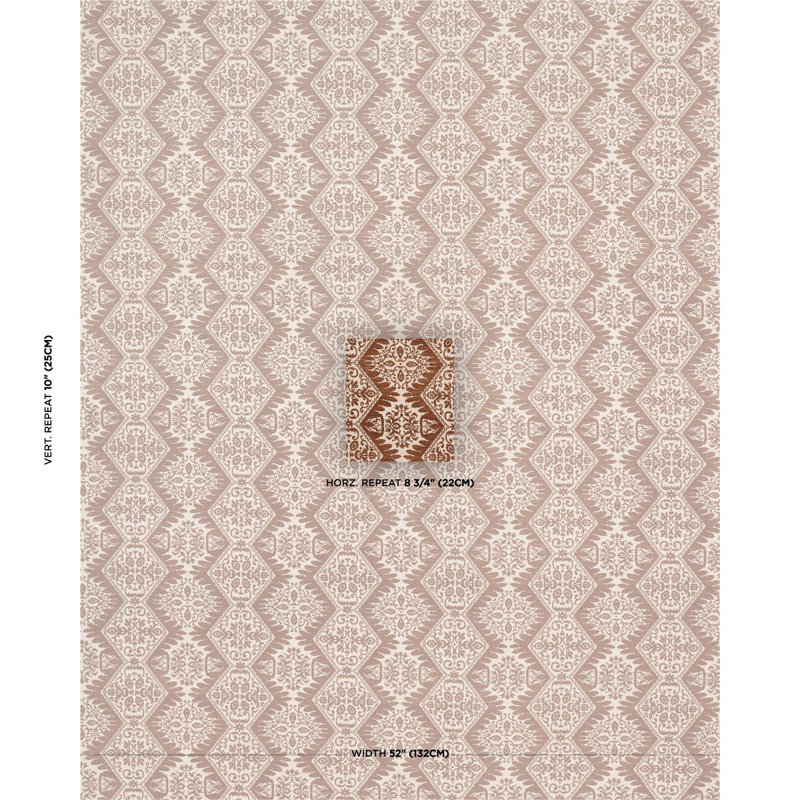 Berkeley Hand Printed Silk Fabric, Brown