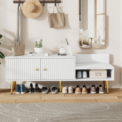 Shoe Storage Bench Including Cushions