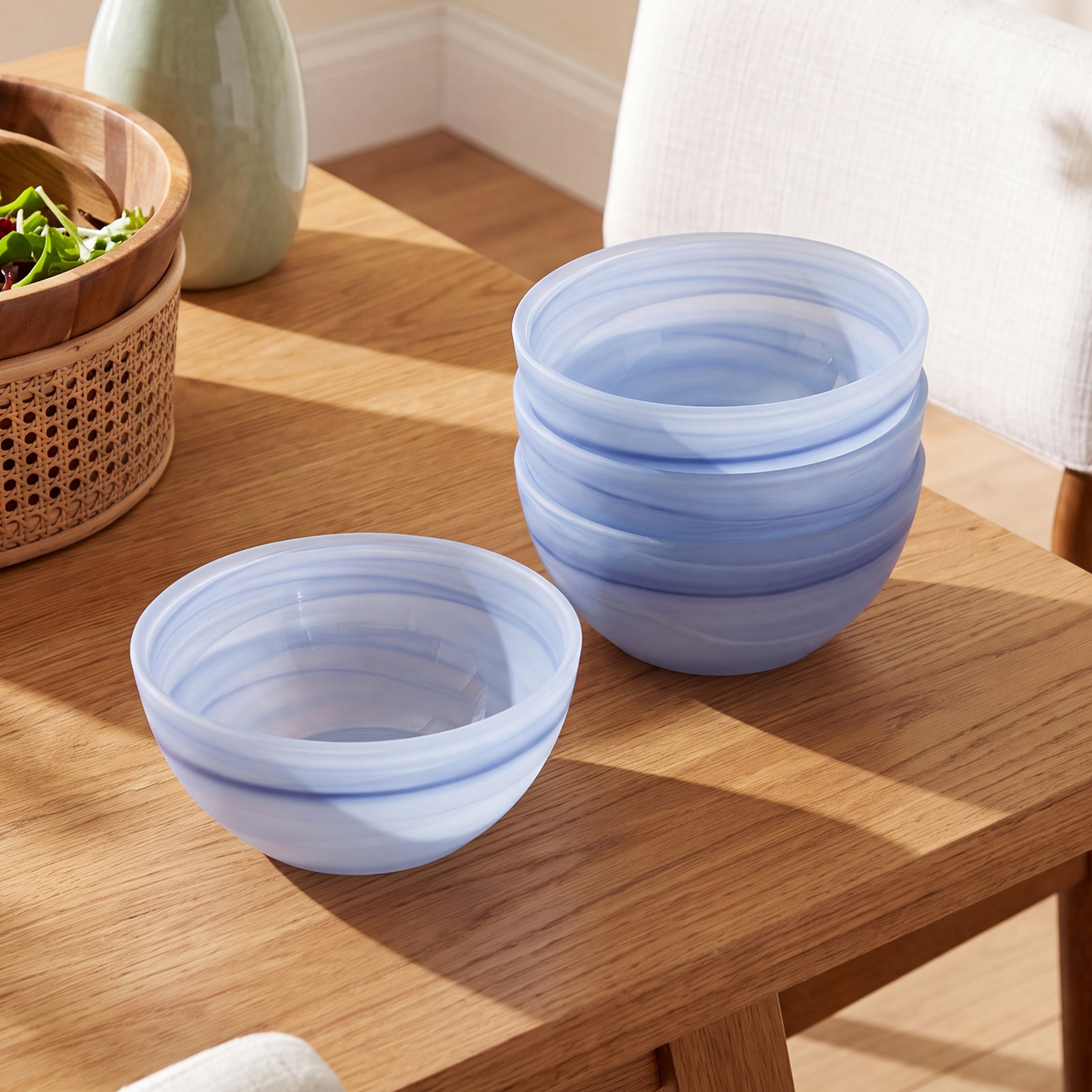 La Jolla Glass Cereal Bowl, Ink Blue