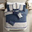 Édredon bleu très grand 7 pièces - faux suède, au choix, lavable à la machine