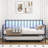 Twin Size Daybed with Trundle, RGB LED Lights, Charging Station, Height Adjustable Metal Sofa Bed Frame, Black