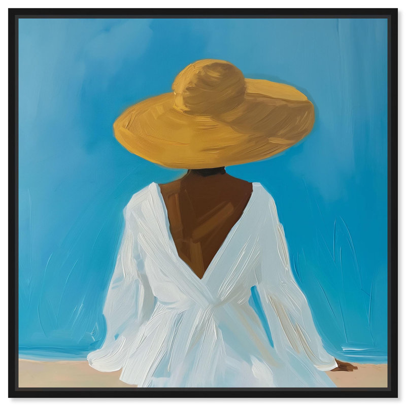 «Yellow Glow I», art de plage moderne par Art Remedy, Cadre flottant noir, H 17 po x l 17 po x P 1,8 po