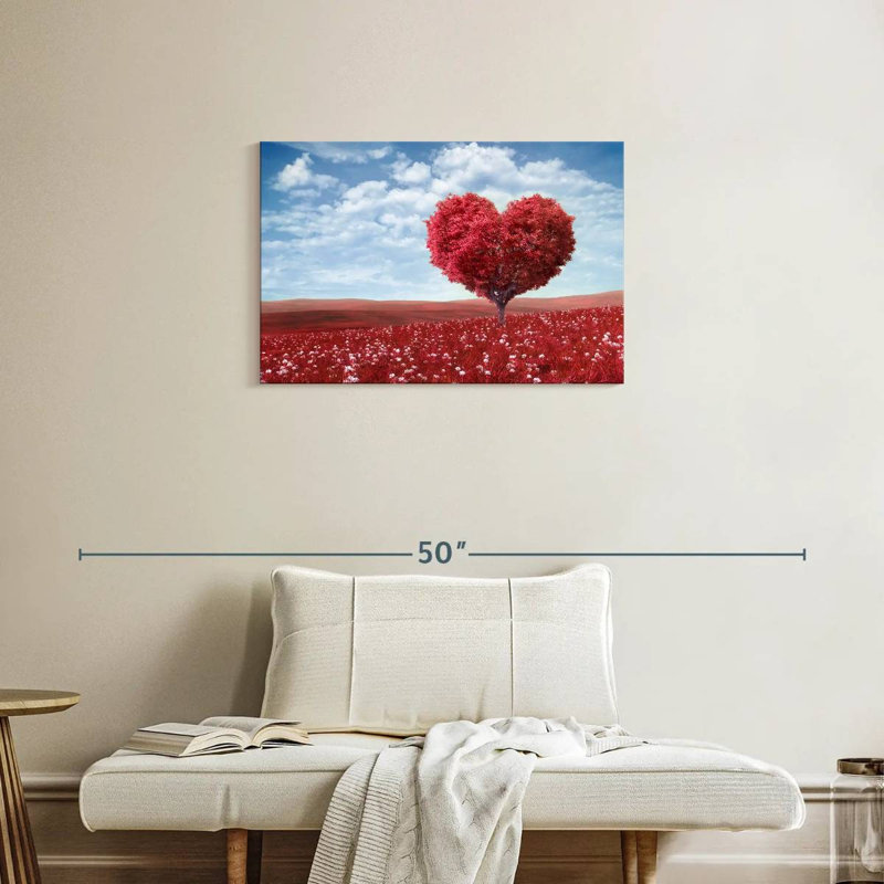 Harnek Red Tree Heart, 20" H x 30" W