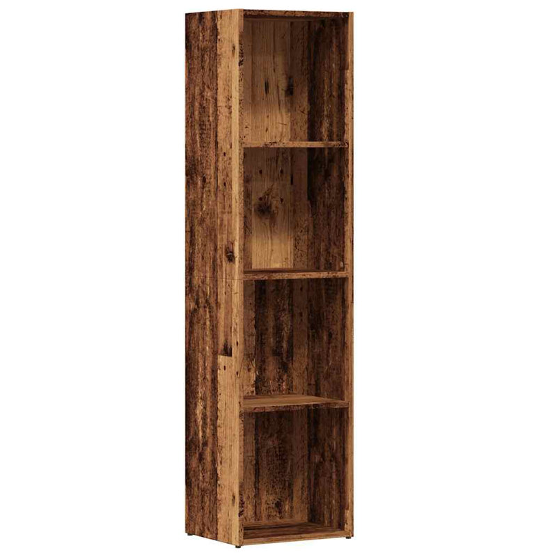 Abelia Bookcase, (4 Shelves) 143cmH x 36cmW x 30cmD, Old Wood