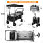 Chariots pliables avec wagons de 140 L pliables avec auvent amovible, chariot pliable avec roues pour tout-terrain avec frein, chariot pliable avec sac isotherme, pour le camping-111639245