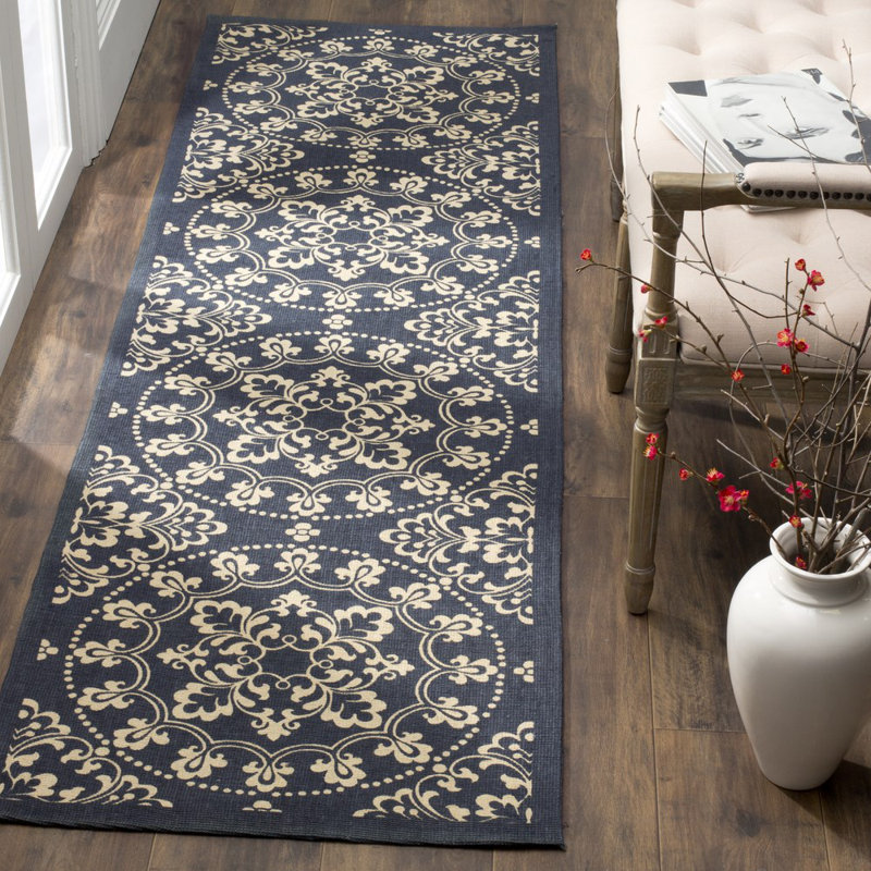 Charing Cross Cedar Brook Hand Loomed Jute Ikat Rug, Runner 2'3" x 8'