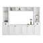 Meuble télé élégant avec pont réglable pour téléviseur de 75 po, espace de rangement blanc et copieux-131498373