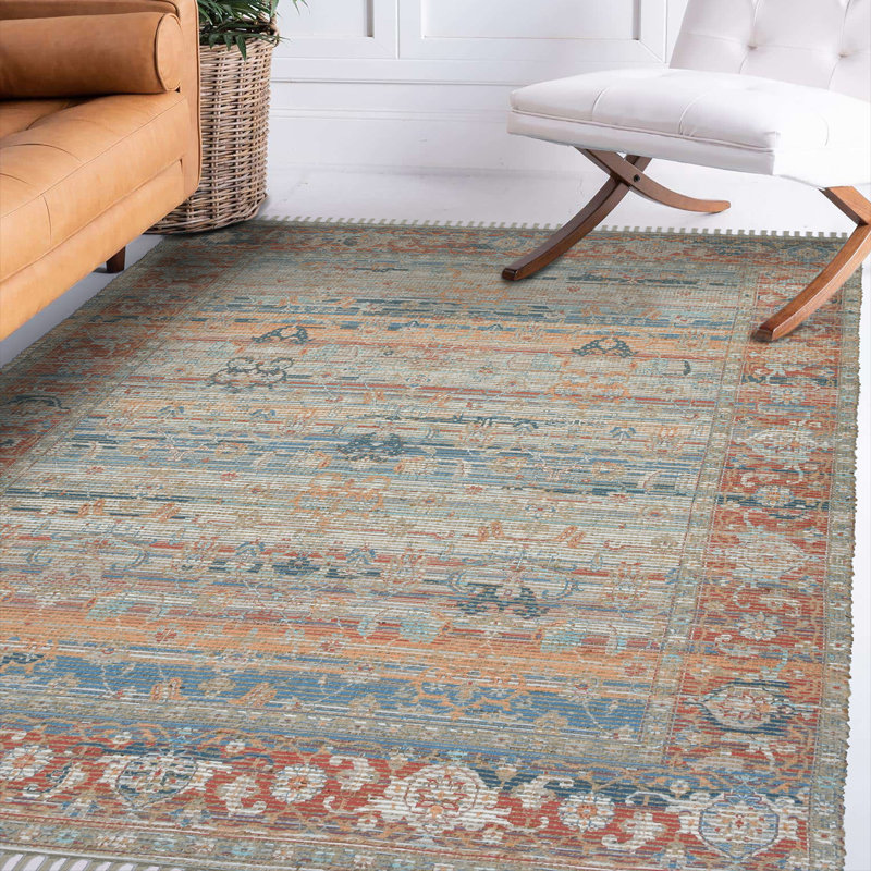 Tapis décoratif rouille orientale tissé à la main Port Augusta, Rectangle 3 pi 6 po x 5 pi 6 po