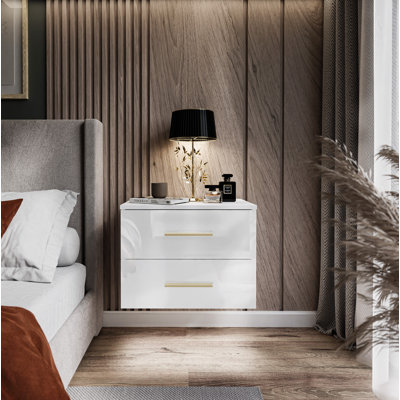 Notburg 55cm W Plywood / Laminate Board Bedside Table