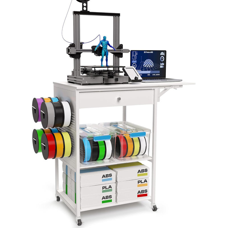 3D Printer Stand Table With Filament Storage Foldable For 3D Printing Studio Home