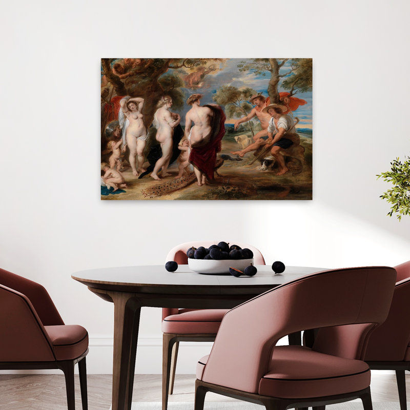 The Judgment Of Paris Classic Wall Art Print by Peter Paul Rubens - 1 Piece Wrapped Canvas Wall Art, 60.96cm H x 91.44cm W