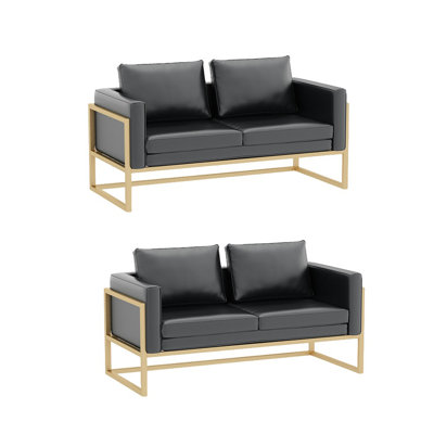 50.4'' Faux Leather Loveseat