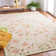 Tapis beige / vert en laine à motif floral crocheté à la main Hollander