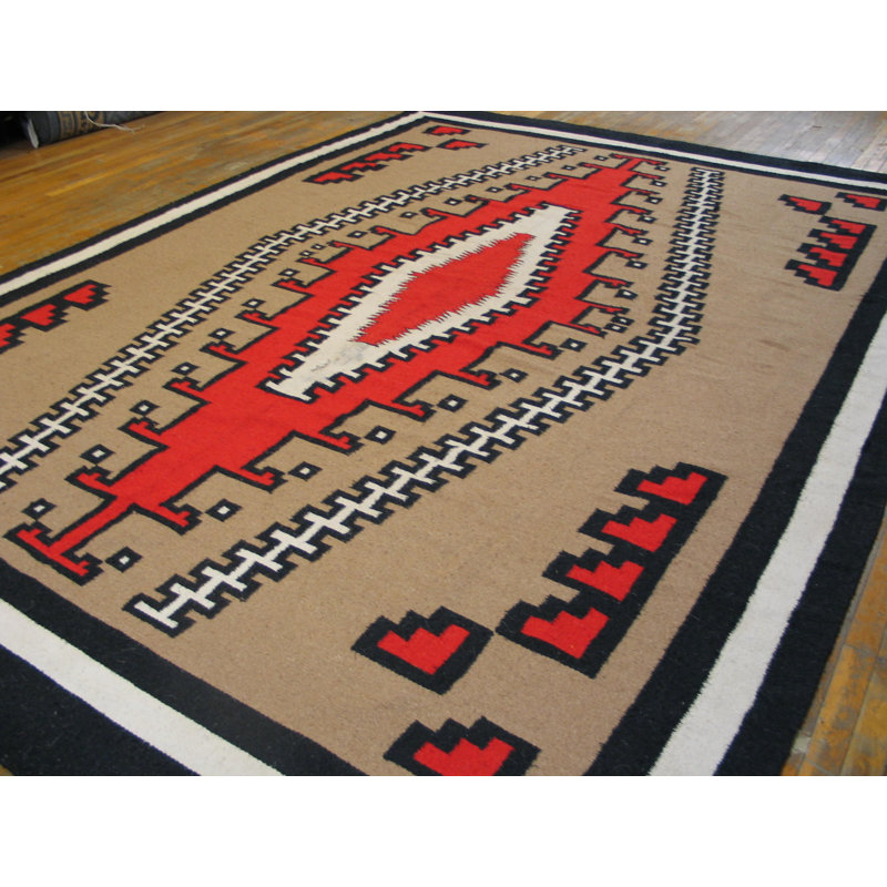 Tribal Geometric Antique Native American Room Size Navajo Flatwoven Rug