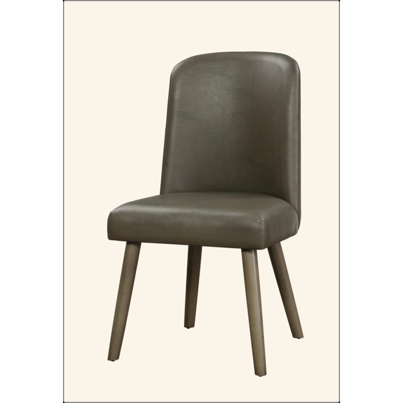 Ensemble de 2 chaises d'appoint Waylon en cuir synthétique gris et finition chêne gris