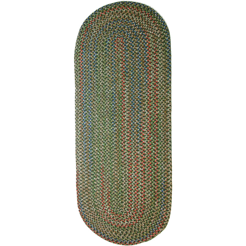 Deckerville Synthetic Geometric Indoor / Outdoor Rug, Oval Runner 2' x 8'