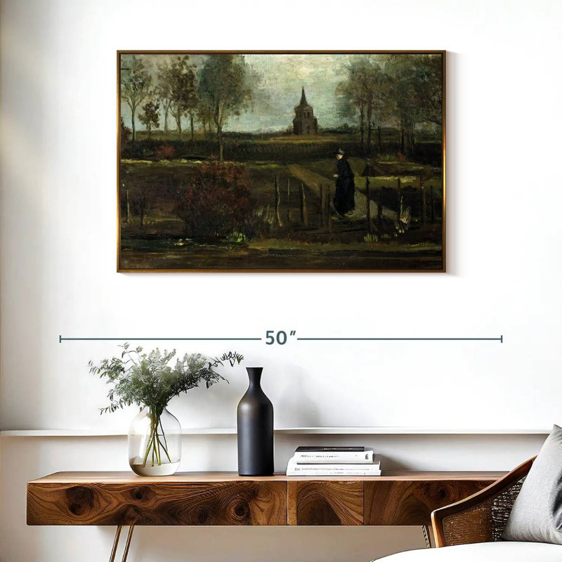Le jardin Parsonage à Nuenen, 37 po x 25 po, Cadre flottant doré