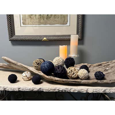 Mixed Texture Orbs Bag Large 18Pc Navy Natural