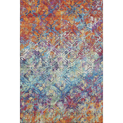 Premium Machine Washable Prisco Copper Rug