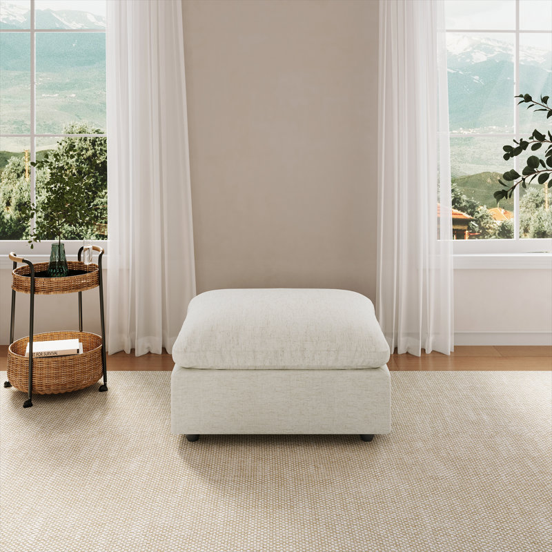 Canapé avec repose-pieds Cloud, Crème, crème