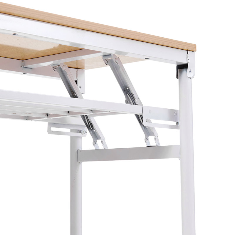 MDF Iron Writing Desk, 75cm H x 100cm W x 40cm D, Nature Wood/White