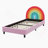 Upholstered Platform Bed with Rainbow Design