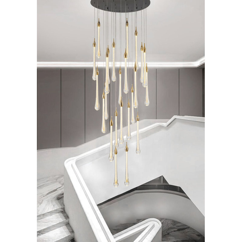 Lustre suspendu en verre 24 lumières Transitional