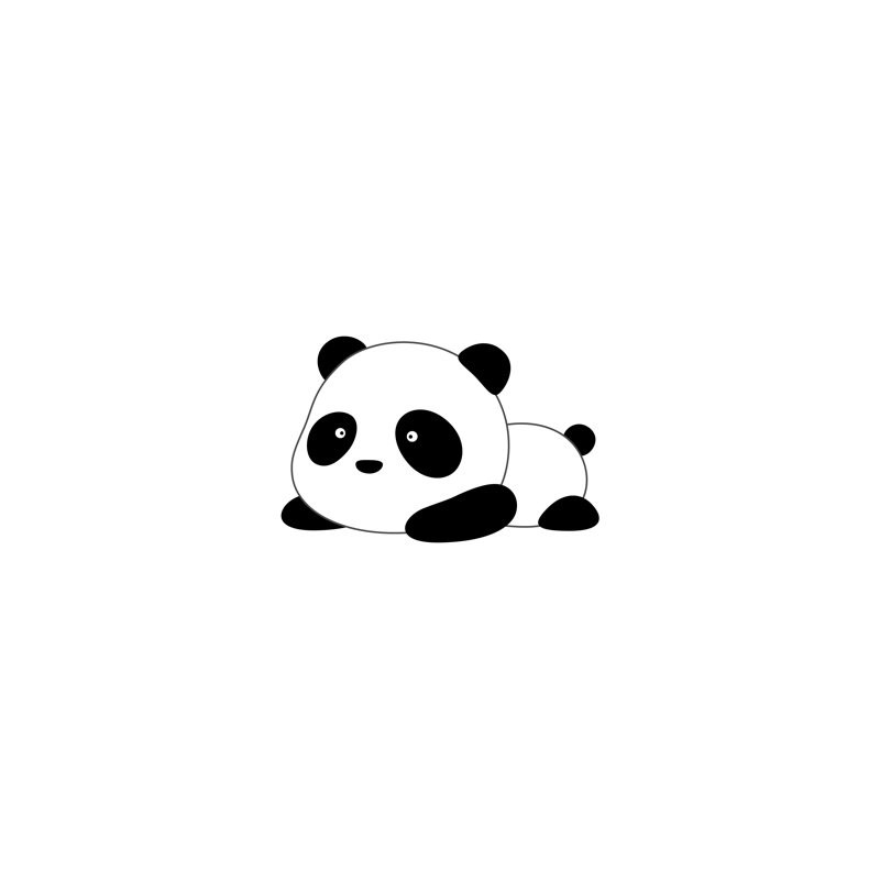 Vector Illustration Of Giant Panda Bear by Junxu Lu - Wrapped Canvas Print, 30cm H x 46cm W