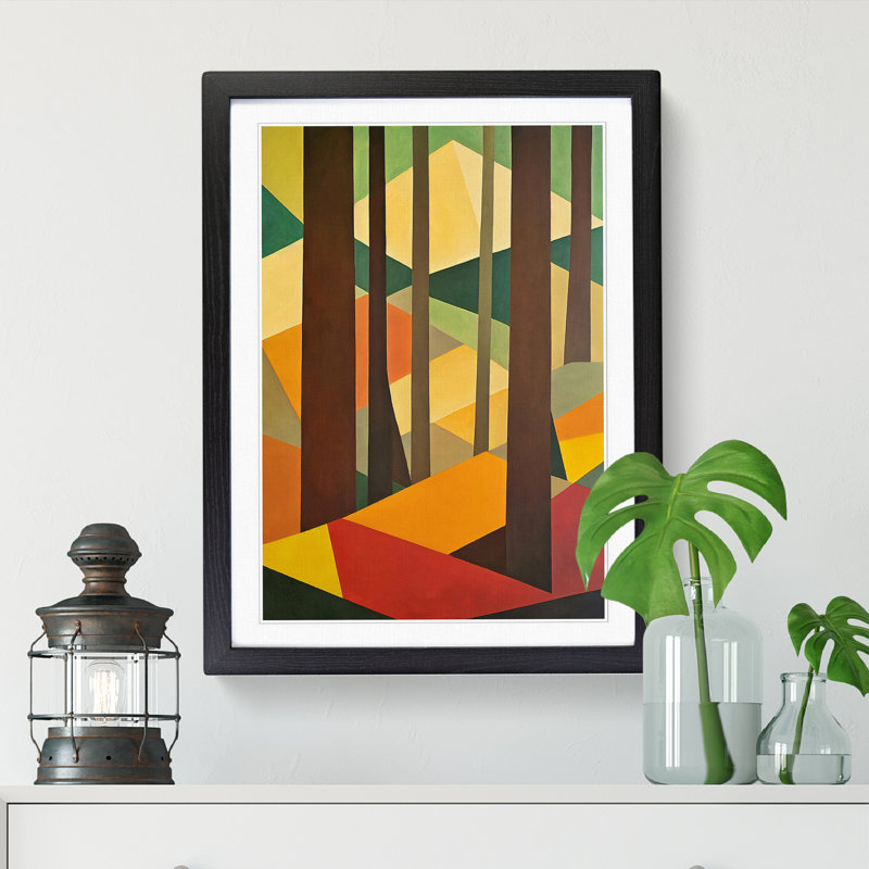 Spring Forest In Abstract Vol.1 - Single Picture Frame Print, 46cm H x 34cm W x 2cm D, Oak