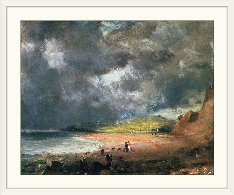 «Weymouth Bay, 1816» par John Constable, reproduction d'art, H 32 po x l 38 po x P 1 po, Cadre blanc