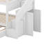 Lit superposé simple TG avec lit gigogne, escalier de rangement, garde-robe et 3 tiroirs, structure de lit superposé en bois de pin peu encombrant-127425805