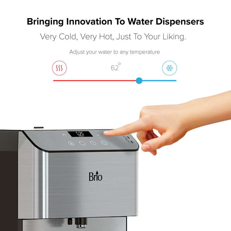 Brio Free Standing Bottom Loading Electric Water Dispenser, Stainless Steel