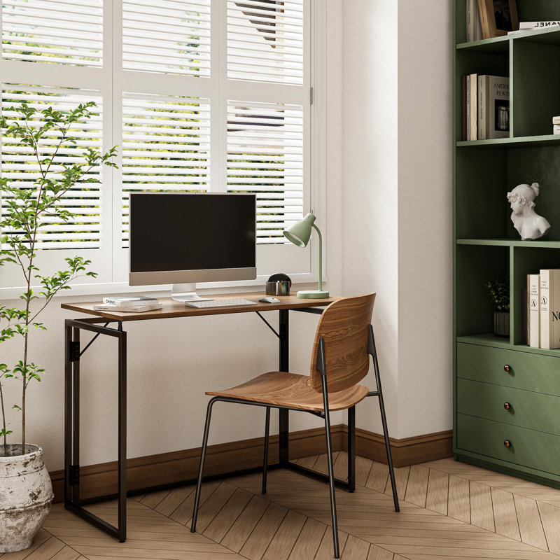 Folding Desk 30 Inch - No Assembly Small Foldable Desk For Small Space, Minimalist Space Saving Collapsible Compact Desk Portable Table For Craft, Writing, Study And Work