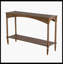 Console 47 po x 14 po x 30 po en bois brun rustique - pieds tournés en spirale et tablette de rangement inférieure, parfaite pour les vestibules et les espaces de vie