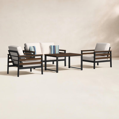 Townsend 4 - Person Outdoor Seating Group with Sunbrella Cushions by Birch Lane