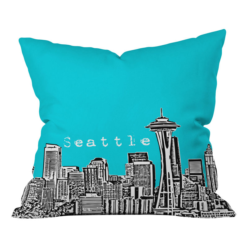 Coussin en jeté seattle Bird Ave, 20 po x 20 po, Bleu sarcelle