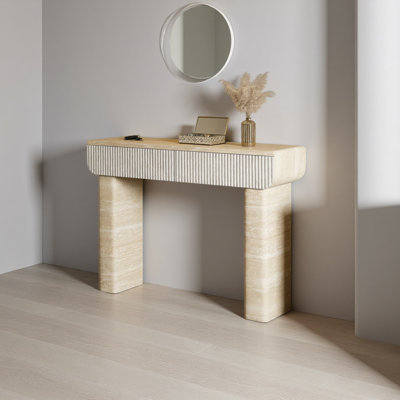 Table d'entrée, deux tiroirs à poignées cachées