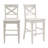 Solid Wood X-Back Counter Height Bar Stool-415048633