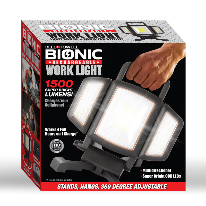 Bell + Howell Bionic Rechargeable 1000 Lumens Waterproof Multi-Directional Work Light