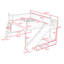 Lit mezzanine avec tablettes de rangement et armoire-831828589-831828590