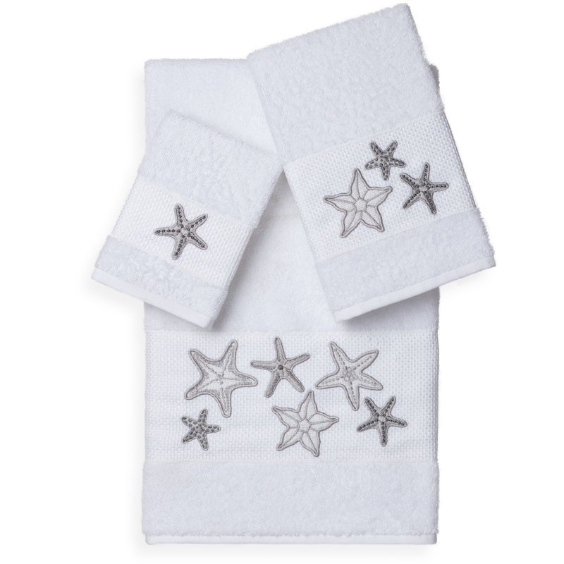Lydia 3 Piece Towel Set, White