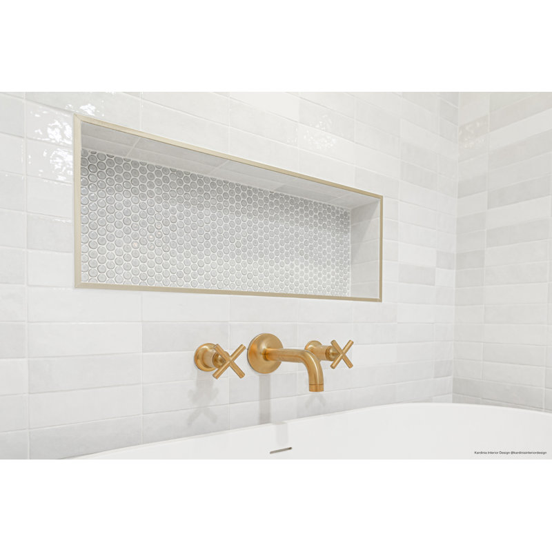 Penny Round Mosaic 1" x 1" Porcelain Penny Round Mosaic Wall & Floor Tile, Dove Gray