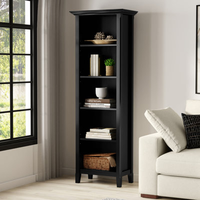 Amherst 24"W Solid Wood 5-Shelf Bookcase With Adjustable Shelves