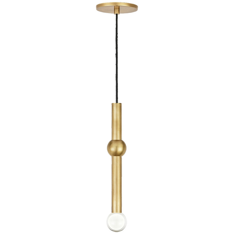 Guyed 1 - Light LED Pendant, Natural Brass