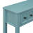 Rustic Entryway Console Table, 60" Long Sofa Table With Two Different Size Drawers And Bottom Shelf For Storage (Turquoise Green)-1912093950