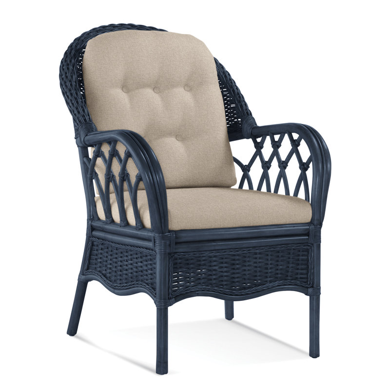 Chaise avec accoudoirs rembourrée Everglade, Performance Crypton coquille d'œuf; 0884-93, Marine