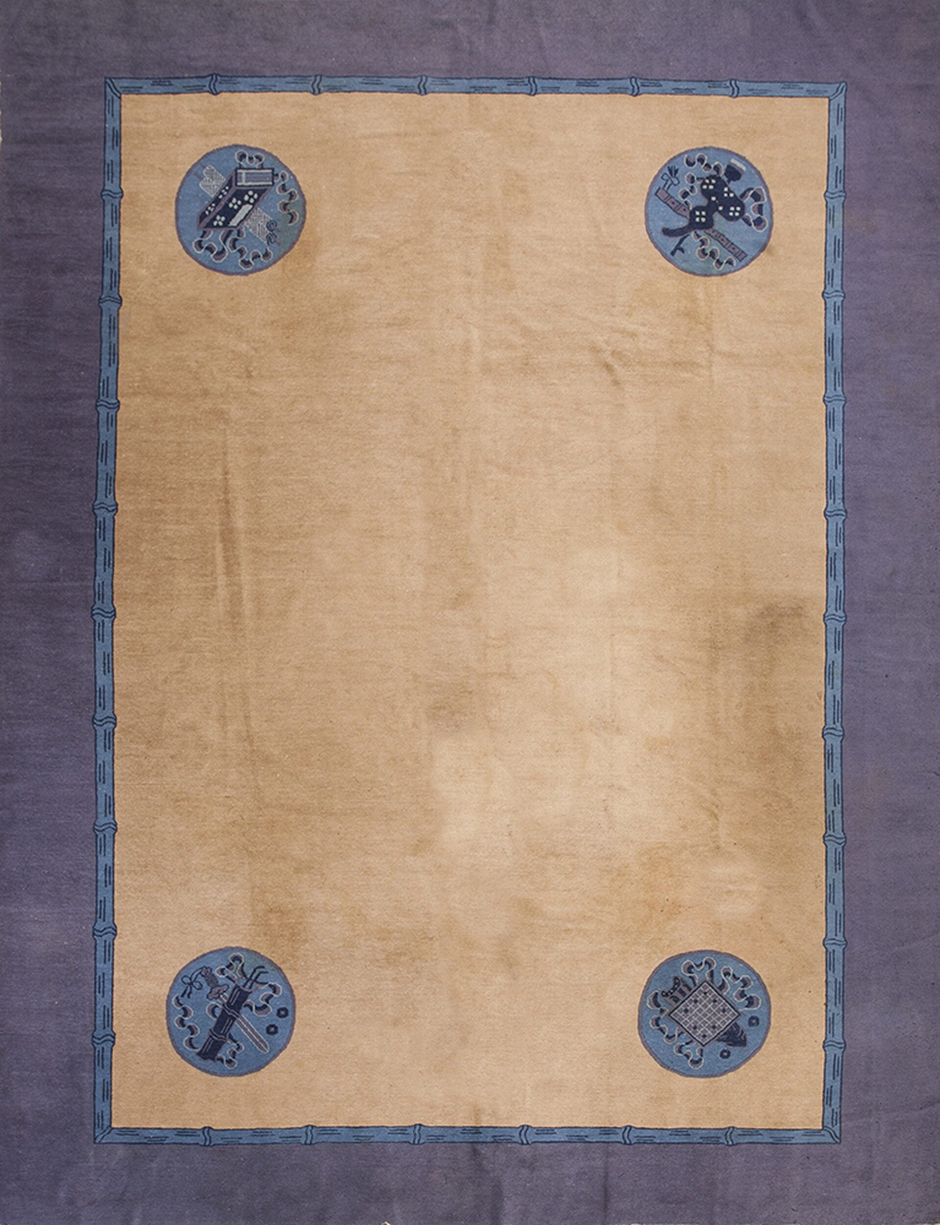 Rugs On Net Minimalist Antique Artistic Chinese Bamboo Frame Pattern ...