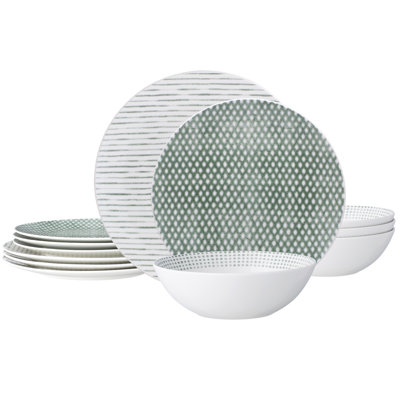 Noritake Hammock 12-Piece Dinnerware Set  - Coupe, Service for 4
